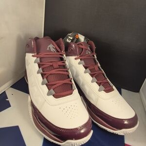 Men's Burgundy and White High-Top Sneakers